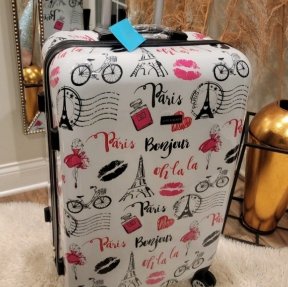 Jane & Berry  Paris Bonjour Luggage 25inch!!!Rare!!! New - Picture 1 of 9